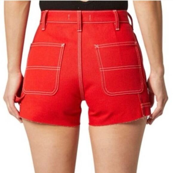 Hudson Carpenter Short Women’s 
Sz 28 Jasper (red) Utility Hammer Loop Raw Hem - Picture 4 of 13
